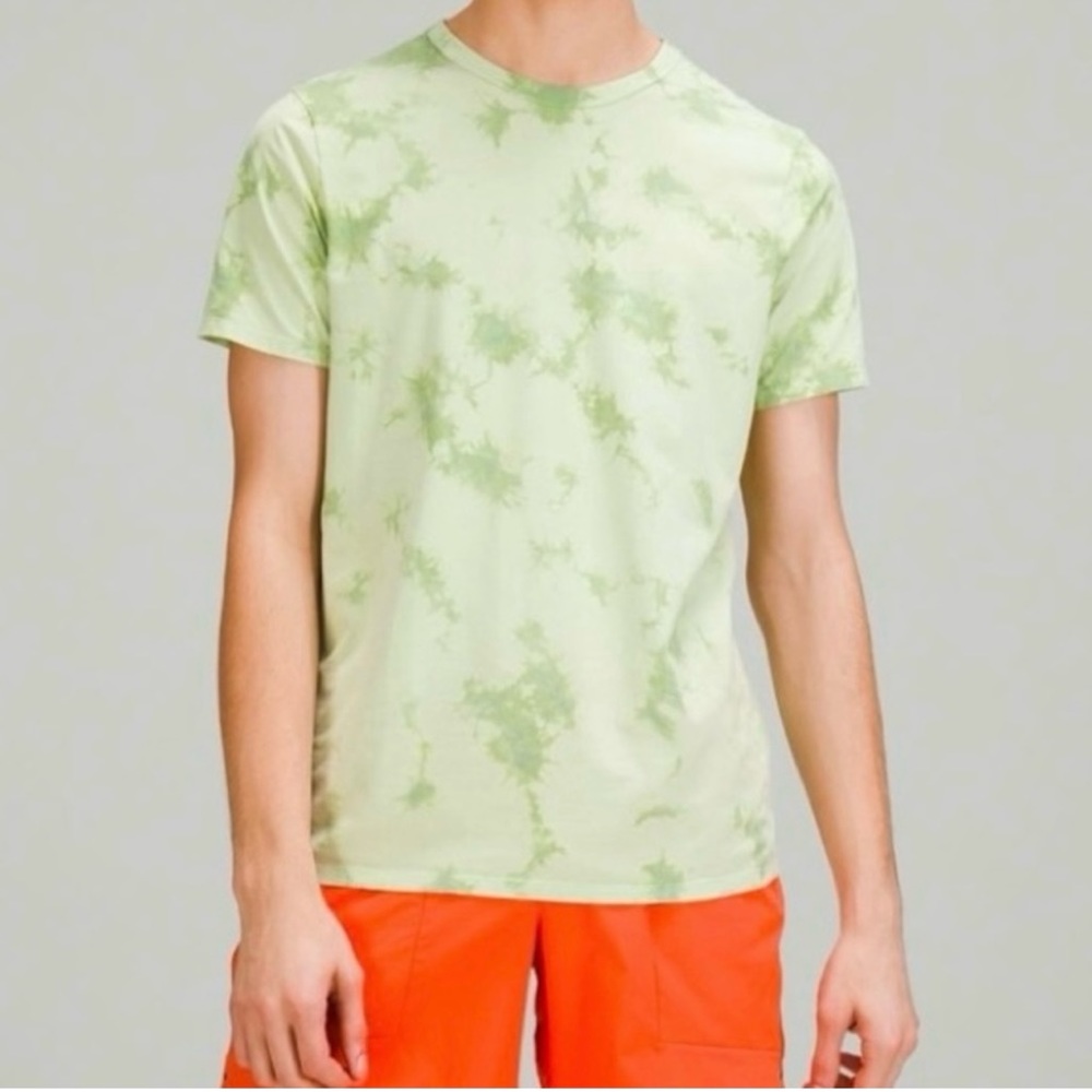 Lululemon Men’s Fundamental Green Tie Dye Short Sleeve Workout Tee size XXL